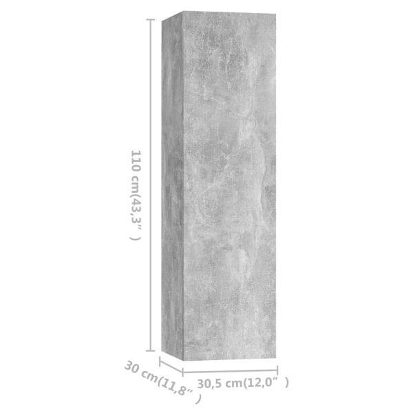 Fareham 5 Piece TV Cabinet Set Engineered Wood – 100x30x30 cm, Concrete Grey