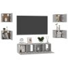 Honiton 6 Piece TV Cabinet Set Engineered Wood – 60x30x30 cm (2 pcs), Concrete Grey