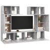 Galion 6 Piece TV Cabinet Set Engineered Wood – 30.5x30x60 cm, Concrete Grey