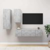 Newburn 4 Piece TV Cabinet Set Engineered Wood – 60x30x30 cm, Concrete Grey
