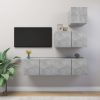Chamblee 4 Piece TV Cabinet Set Engineered Wood – 60x30x30 cm, Concrete Grey