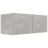 Chamblee 4 Piece TV Cabinet Set Engineered Wood – 80x30x30 cm, Concrete Grey