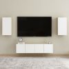 Maclean 4 Piece TV Cabinet Set Engineered Wood – 60x30x30 cm (2 pcs), White and Sonoma Oak