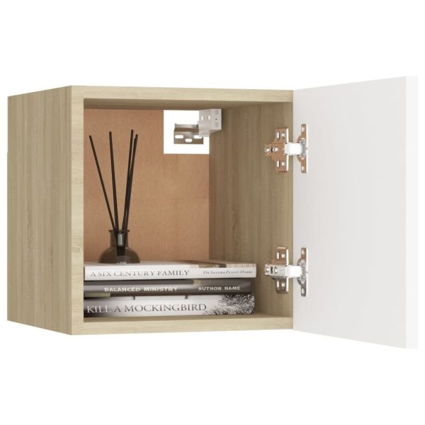 Honiton 6 Piece TV Cabinet Set Engineered Wood – 60x30x30 cm (2 pcs), White and Sonoma Oak