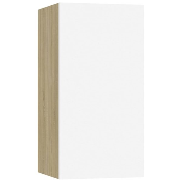 Kingston 4 Piece TV Cabinet Set Engineered Wood – 60x30x30 cm, White and Sonoma Oak