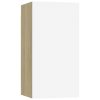 Stoneham 4 Piece TV Cabinet Set Engineered Wood – 60x30x30 cm, White and Sonoma Oak