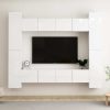 Caledonia 8 Piece TV Cabinet Set Engineered Wood – 80x30x30 cm, High Gloss White