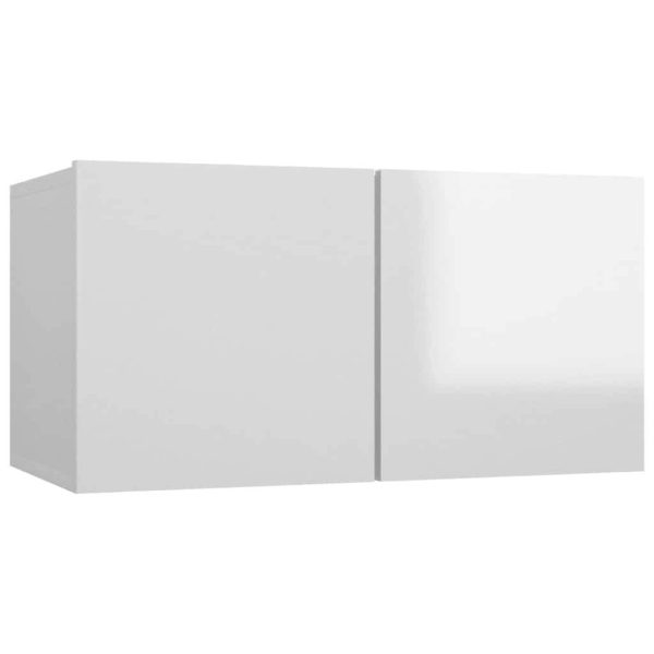 Fairhope 3 Piece TV Cabinet Set Engineered Wood – 60x30x30 cm, High Gloss White
