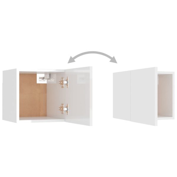 Honiton 6 Piece TV Cabinet Set Engineered Wood – 80x30x30 cm, High Gloss White