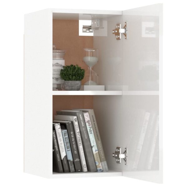 Burnham 7 Piece TV Cabinet Set Engineered Wood – 80x30x30 cm, High Gloss White