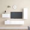 Culpeper 4 Piece TV Cabinet Set Engineered Wood – 30.5x30x90 cm, High Gloss White
