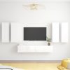Pagnell 6 Piece TV Cabinet Set Engineered Wood – 30.5x30x90 cm, High Gloss White