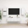 Olivehurst 5 Piece TV Cabinet Set Engineered Wood – 30.5x30x60 cm, High Gloss White