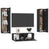 Fairhope 3 Piece TV Cabinet Set Engineered Wood – 100x30x30 cm, High Gloss Black