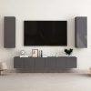 Maclean 4 Piece TV Cabinet Set Engineered Wood – 60x30x30 cm (3 pcs), High Gloss Grey