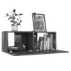 Adams 8 Piece TV Cabinet Set Engineered Wood – 80x30x30 cm, High Gloss Grey
