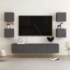 Honiton 6 Piece TV Cabinet Set Engineered Wood – 80x30x30 cm, High Gloss Grey