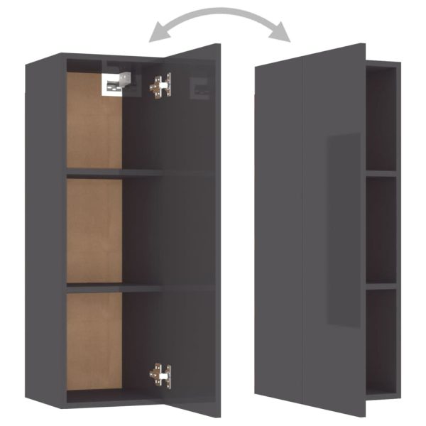 Oshkosh 8 Piece TV Cabinet Set Engineered Wood – 100x30x30 cm, High Gloss Grey