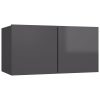Stoneham 4 Piece TV Cabinet Set Engineered Wood – 60x30x30 cm, High Gloss Grey