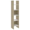 4 Piece Book Cabinet Set Engineered Wood – White and Sonoma Oak