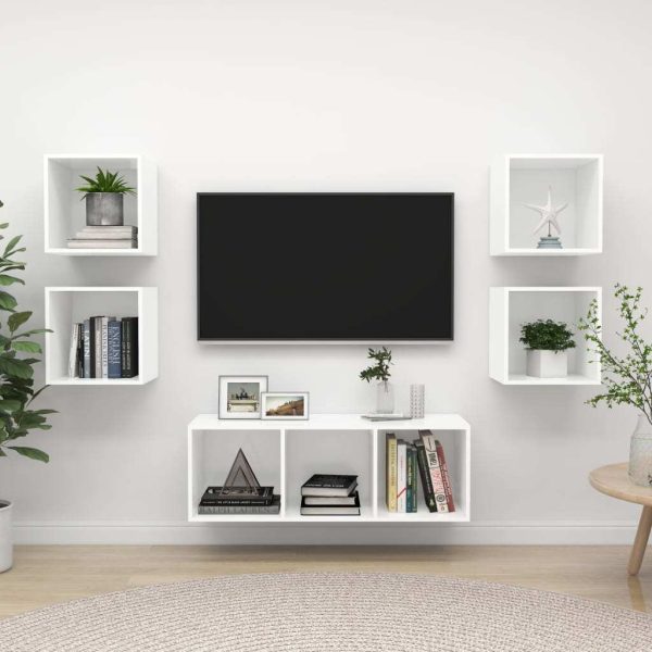 Sandiacre 5 Piece TV Cabinet Set Engineered Wood – White