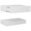Poughkeepsie Bedside Cabinet 60×35 cm Engineered Wood – White, 1