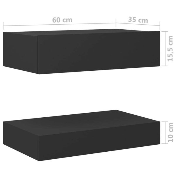 Poughkeepsie Bedside Cabinet 60×35 cm Engineered Wood – Grey, 1
