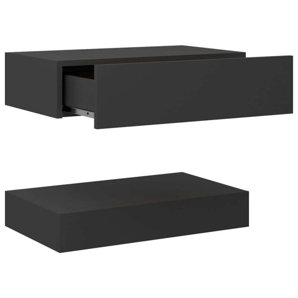 Poughkeepsie Bedside Cabinet 60×35 cm Engineered Wood – Grey, 2
