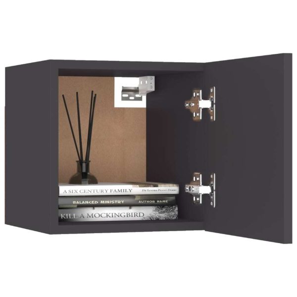 Racine Bedside Cabinet 30.5x30x30 cm Engineered Wood – Grey, 1