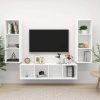 Covina 3 Piece TV Cabinet Set Engineered Wood – White