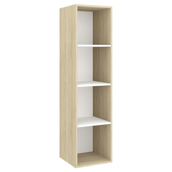 Covina 3 Piece TV Cabinet Set Engineered Wood – White and Sonoma Oak