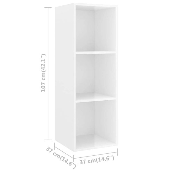 Berlin 3 Piece TV Cabinet Set Engineered Wood – High Gloss White