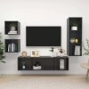 Shenandoah 4 Piece TV Cabinet Set Engineered Wood – High Gloss Grey