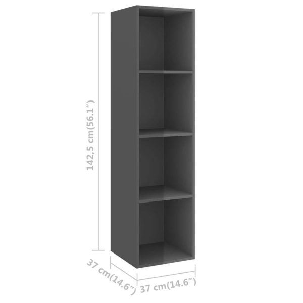Shenandoah 4 Piece TV Cabinet Set Engineered Wood – High Gloss Grey