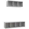 Smethwick 2 Piece TV Cabinet Set Engineered Wood – Concrete Grey