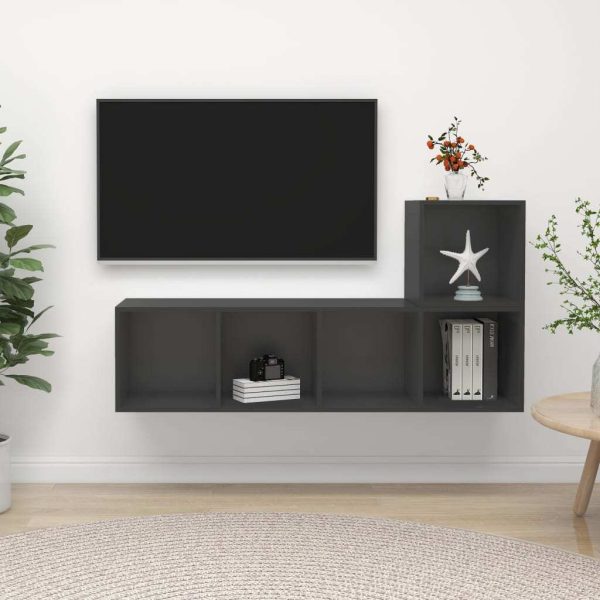 Orlando 2 Piece TV Cabinet Set Engineered Wood – Grey