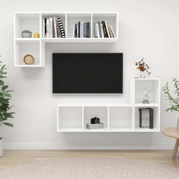 Casper 4 Piece TV Cabinet Set Engineered Wood – White