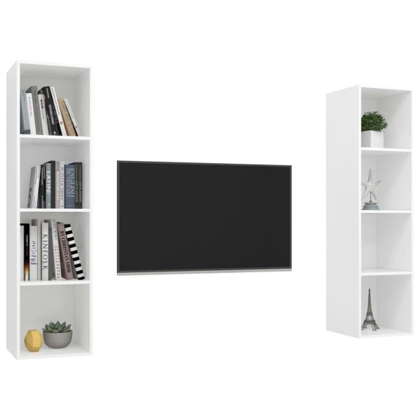 Grants Wall-mounted TV Cabinets 2 pcs Engineered Wood – White