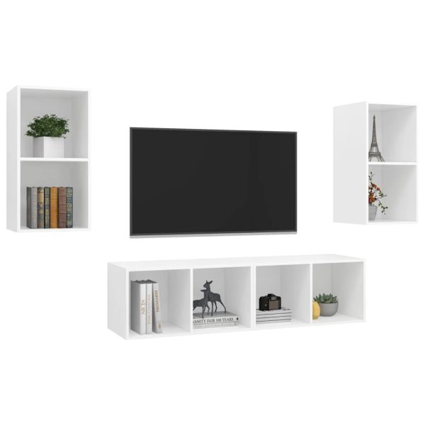 Chaparral Wall-mounted TV Cabinets 4 pcs Engineered Wood – White