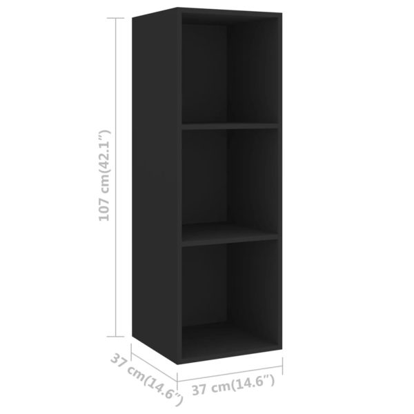 Rainhill Wall-mounted TV Cabinets 4 pcs Engineered Wood – Black