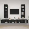 Cockermouth Wall-mounted TV Cabinets 4 pcs Engineered Wood – Black