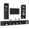 Cockermouth Wall-mounted TV Cabinets 4 pcs Engineered Wood – Black