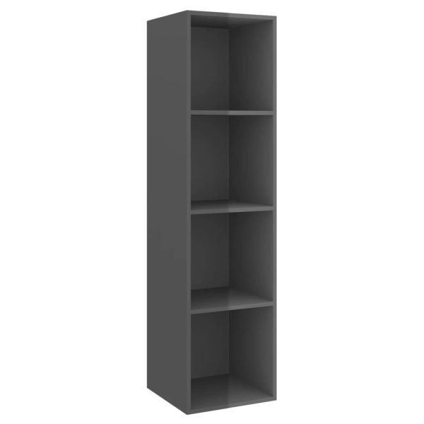 Cockermouth Wall-mounted TV Cabinets 4 pcs Engineered Wood – High Gloss Grey