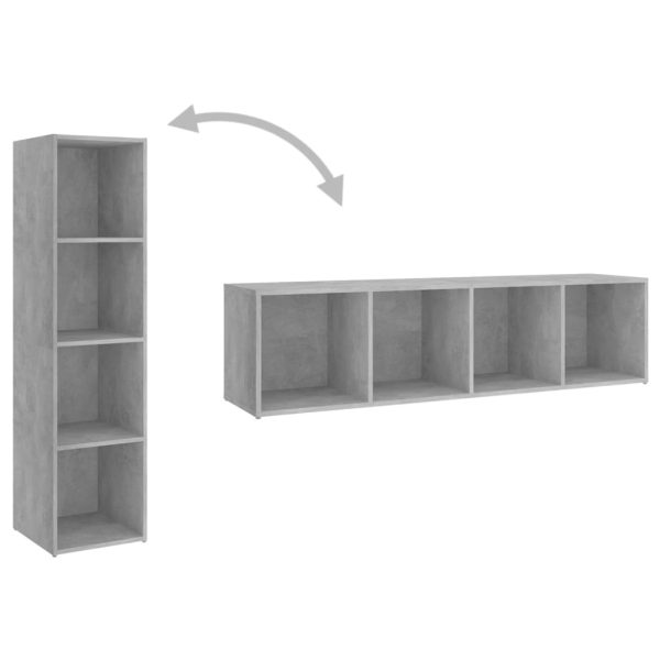 Island TV Cabinets 2 pcs Engineered Wood – 142.5x35x36.5 cm, Concrete Grey