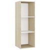 Island TV Cabinets 2 pcs Engineered Wood – 107x35x37 cm, White and Sonoma Oak