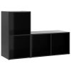 Island TV Cabinets 2 pcs Engineered Wood – 72x35x36.5 cm, Black