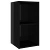 Island TV Cabinets 2 pcs Engineered Wood – 72x35x36.5 cm, High Gloss Black