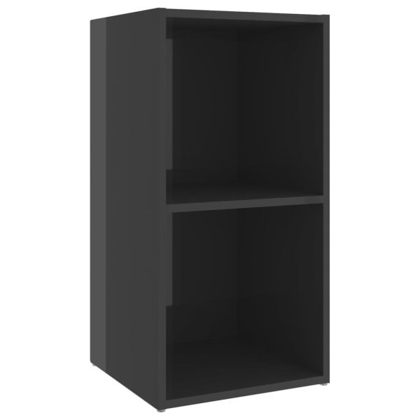 Island TV Cabinets 2 pcs Engineered Wood – 72x35x36.5 cm, High Gloss Grey