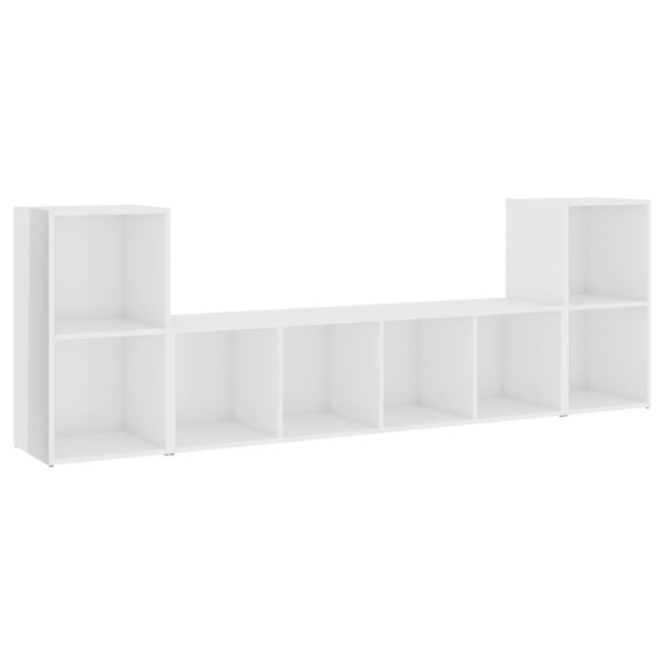 Clayton 3 Piece TV Cabinet Set Engineered Wood – High Gloss White