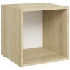 Evergreen 5 Piece TV Cabinet Set Engineered Wood – White and Sonoma Oak